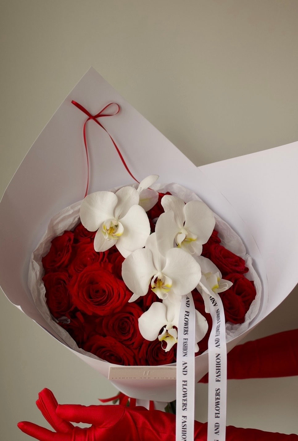 Orchid In Red Bouquet